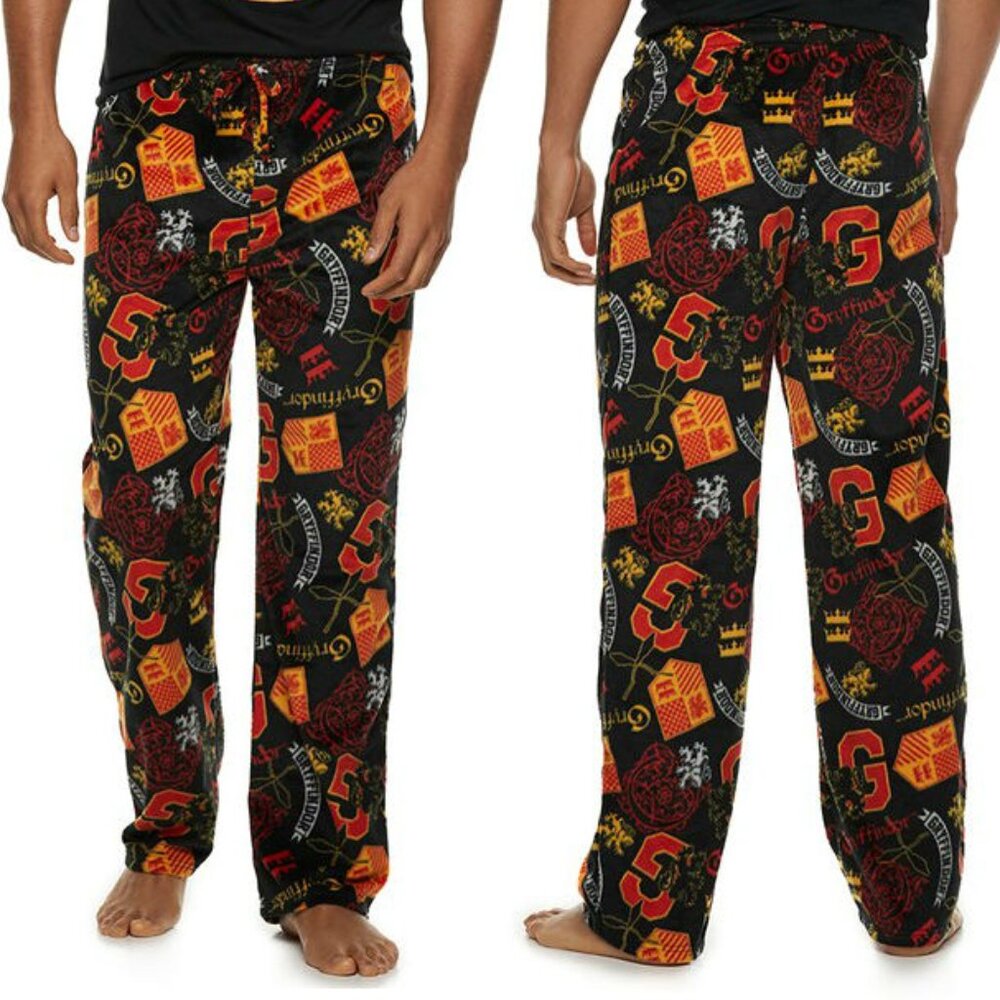 New! Harry Potter Gryffindor Fleece Louge Pants PJs Bottoms